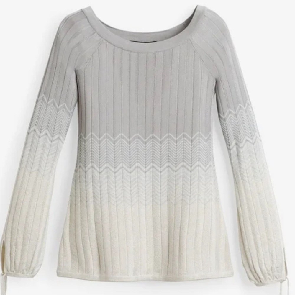 WHITE HOUSE BLACK MARKET OMBRE CHEVRON SWEATER EUC SMALL